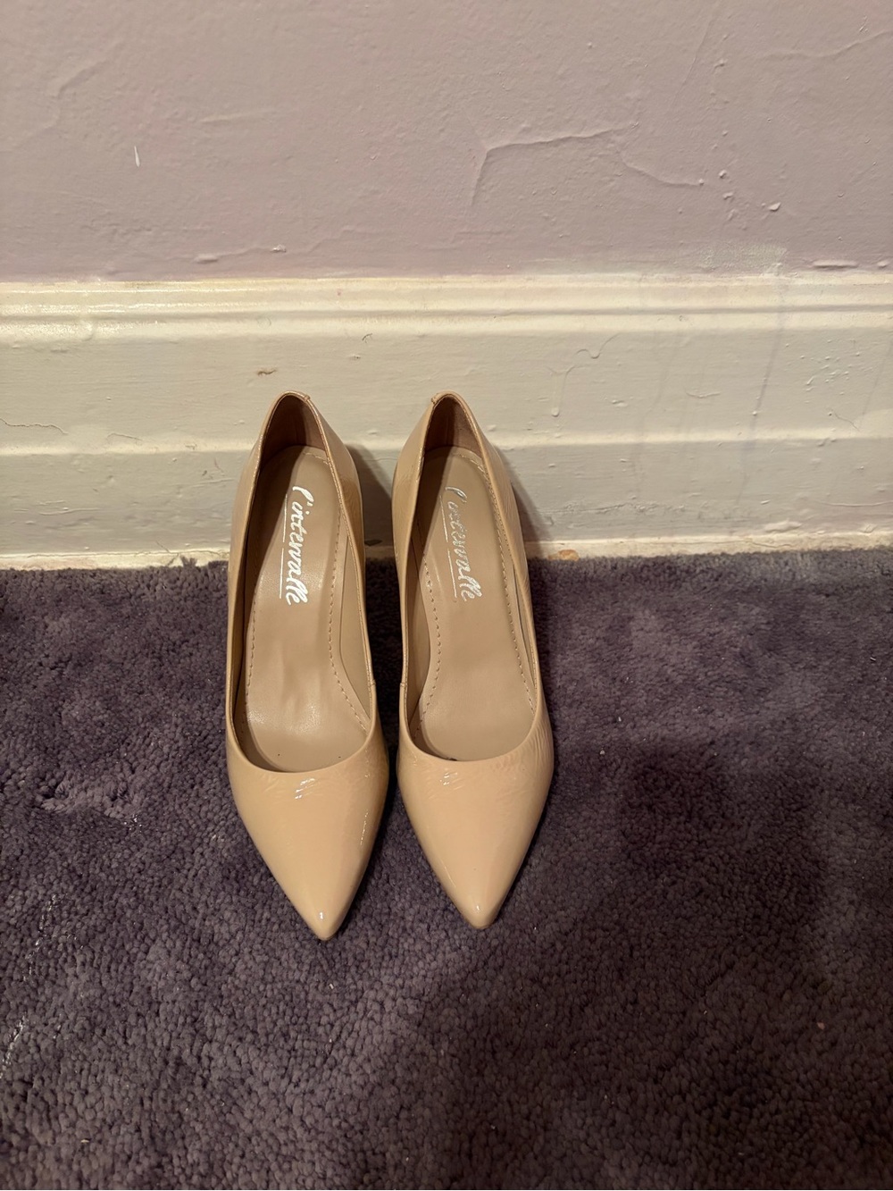 L intervalle Nude Patent Leather Heels